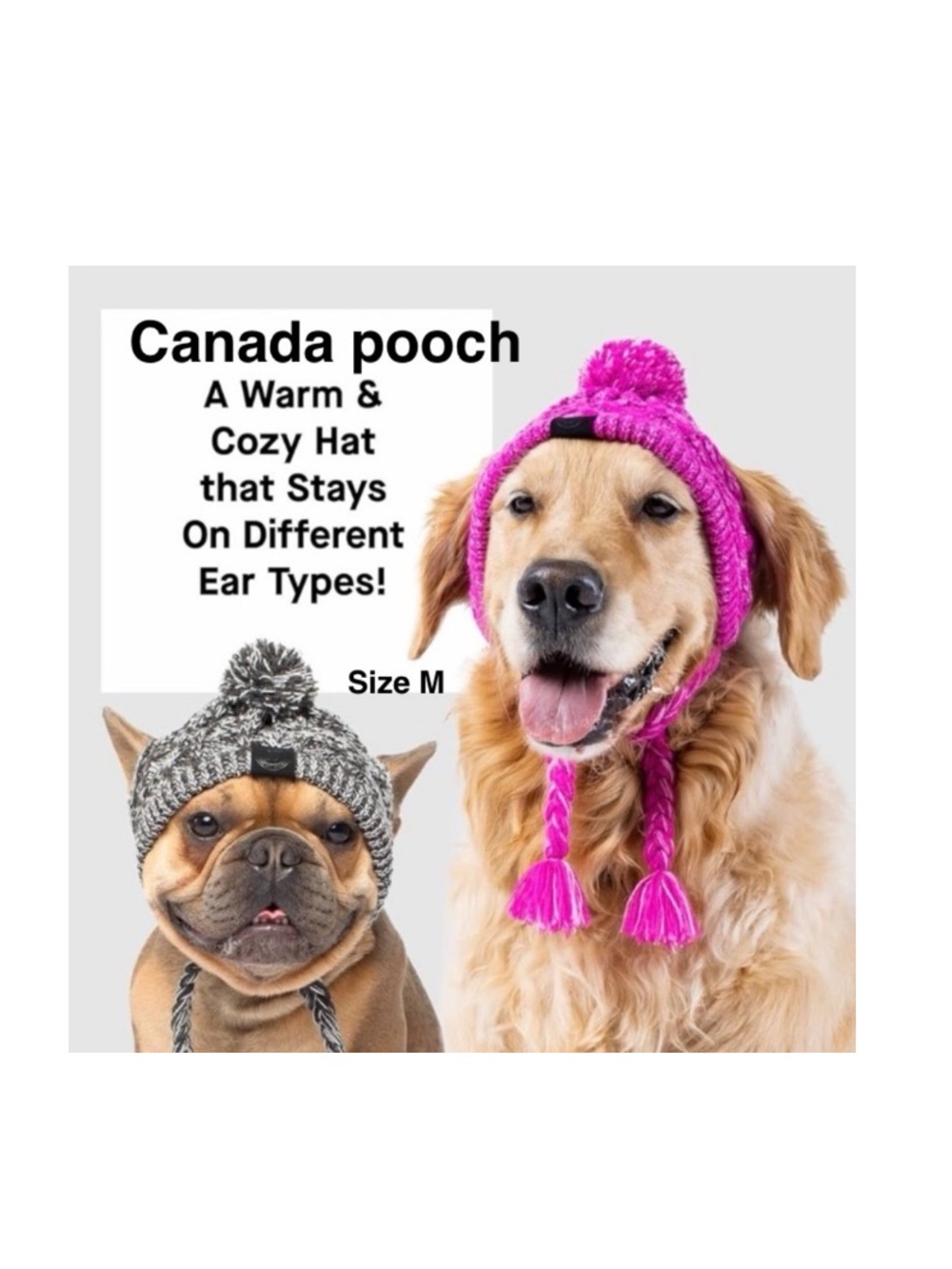 Canada pooch Polar Pom Pom Hat Size M/ 17’-20’ Tag removed never used ⭐️⭐️